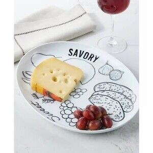 The Cellar Sketched Porcelain Cheese Platter 14 X 11